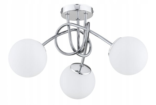 Deckenleuchte 3-flammig Metall Glas E27 L:50 cm Modern Leuchte
