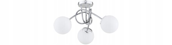 Deckenleuchte 3-flammig Metall Glas E27 L:50 cm Modern Leuchte