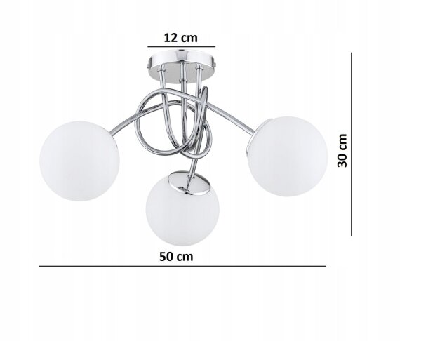 Deckenleuchte 3-flammig Metall Glas E27 L:50 cm Modern Leuchte