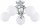 Deckenleuchte 5-flammig Glas Metall Silber E27 L:50 cm Leuchte