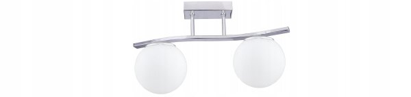 Deckenleuchte 2-flammig Glas Silber E27 45 cm blendarm Leuchte