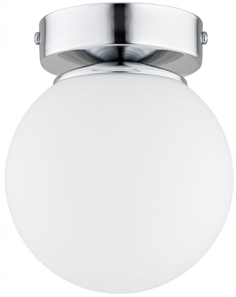 Deckenleuchte Glas Weiß Silber E27 B:14 cm dekorativ Leuchte