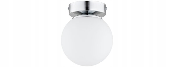 Deckenleuchte Glas Weiß Silber E27 B:14 cm dekorativ Leuchte