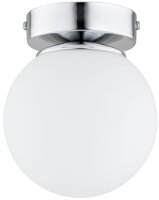 Deckenleuchte Glas Weiß Silber E27 B:14 cm dekorativ