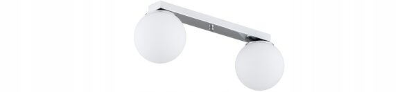 Deckenleuchte 2-flammig Metall Glas Silber E27 L:40 cm Leuchte