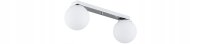 Deckenleuchte 2-flammig Metall Glas Silber E27 L:40 cm