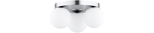 Deckenleuchte 3-flammig Metall Glas Silber E27 B:30 cm Leuchte