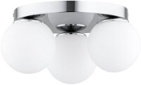 Deckenleuchte 3-flammig Metall Glas Silber E27 B:30 cm
