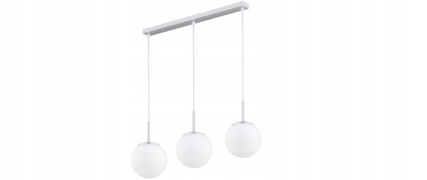 Pendelleuchte Metall Glas Silber 3-flammig E27 L:60 cm Leuchte