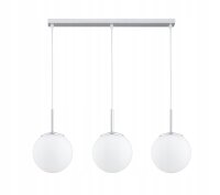 Pendelleuchte Metall Glas Silber 3-flammig E27 L:60 cm...