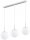 Pendelleuchte Metall Glas Silber 3-flammig E27 L:60 cm Leuchte