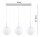 Pendelleuchte Metall Glas Silber 3-flammig E27 L:60 cm Leuchte