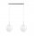 Pendelleuchte Glas Metall Silber 2-flammig E27 L:40 cm Leuchte