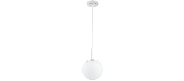Pendelleuchte Glas Metall Silber E27 B:14 cm Modern Leuchte