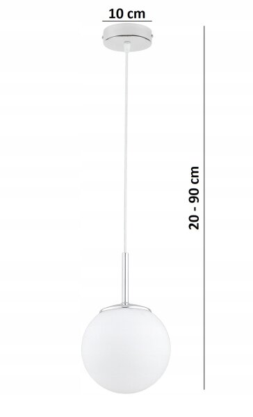 Pendelleuchte Glas Metall Silber E27 B:14 cm Modern Leuchte