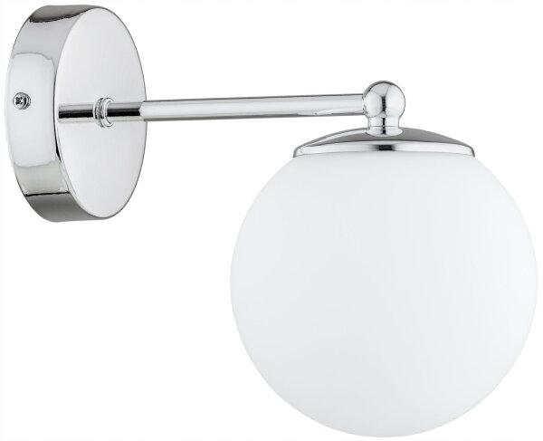 Wandleuchte Glas Metall Silber blendarm E27 T:20 cm Leuchte