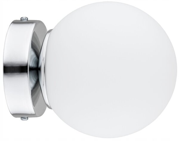 Wandlampe Glas Weiß Metall Silber E27 B:14 cm blendarm Leuchte