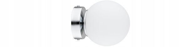 Wandlampe Glas Weiß Metall Silber E27 B:14 cm blendarm Leuchte
