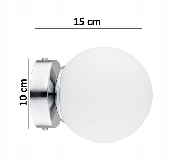 Wandlampe Glas Weiß Metall Silber E27 B:14 cm blendarm Leuchte