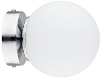 Wandlampe Glas Weiß Metall Silber E27 B:14 cm blendarm
