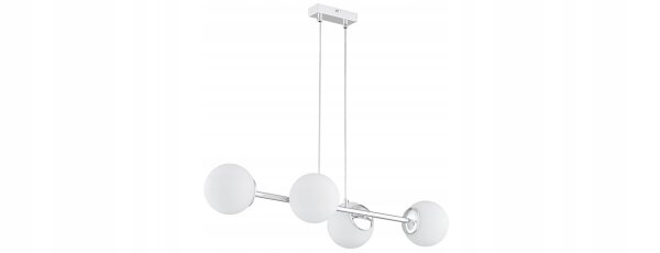Pendelleuchte 4-flammig Glas Silber E27 L:75 cm Modern Leuchte