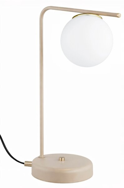 Tischleuchte blendarm Glas Metall Ecru E27 38 cm Modern Leuchte