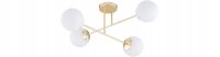 Deckenleuchte Glas Metall Gold 4-flammig E27 L:70 cm