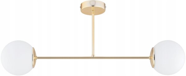 Deckenleuchte 2-flammig Glas Gold E27 70 cm Modern Leuchte