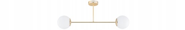 Deckenleuchte 2-flammig Glas Gold E27 70 cm Modern Leuchte