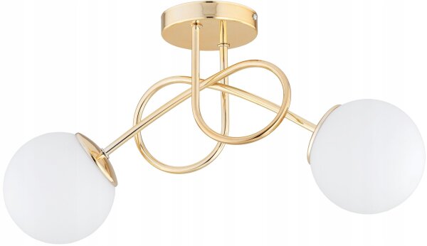 Deckenleuchte Glas Gold 2-flammig E27 L:40 cm Modern Leuchte