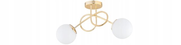 Deckenleuchte Glas Gold 2-flammig E27 L:40 cm Modern Leuchte