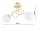 Deckenleuchte Glas Gold 2-flammig E27 L:40 cm Modern Leuchte