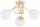 Deckenleuchte Glas Metall Gold 3-flammig E27 B:50 cm Leuchte