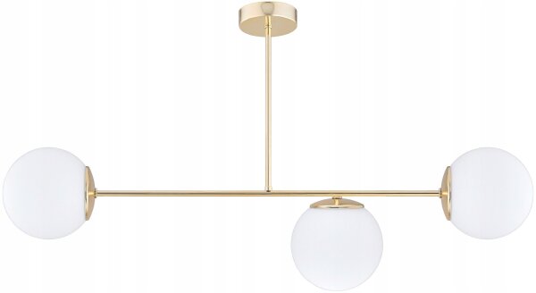 Deckenleuchte 3-flammig Glas Gold E27 L:80 cm blendarm Leuchte