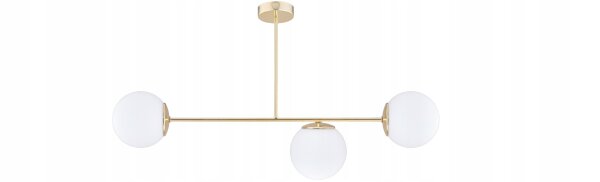 Deckenleuchte 3-flammig Glas Gold E27 L:80 cm blendarm Leuchte
