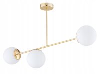 Deckenleuchte 3-flammig Glas Gold E27 L:80 cm blendarm