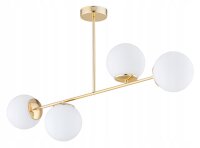 Deckenleuchte Glas Gold 4-flammig E27 L:80 cm Modern
