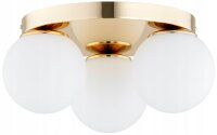 Deckenleuchte 3-flammig Glas Metall Gold E27 B:30 cm