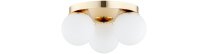 Deckenleuchte 3-flammig Glas Metall Gold E27 B:30 cm
