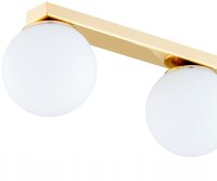 Deckenleuchte 3-flammig Glas Weiß Gold E27 L:60 cm