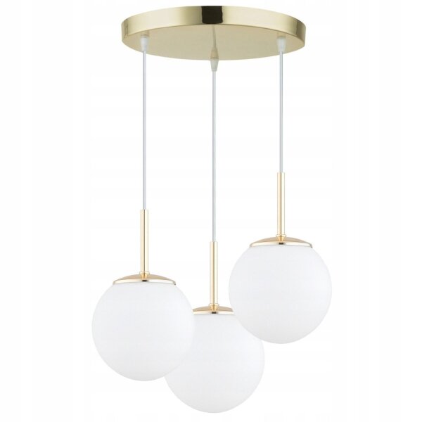 Pendelleuchte Metall Glas Gold E27 B:30 cm blendarm Leuchte