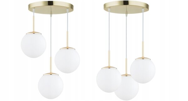 Pendelleuchte Metall Glas Gold E27 B:30 cm blendarm Leuchte