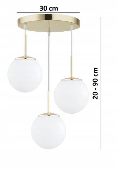 Pendelleuchte Metall Glas Gold E27 B:30 cm blendarm Leuchte