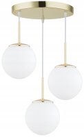 Pendelleuchte Metall Glas Gold E27 B:30 cm blendarm Leuchte