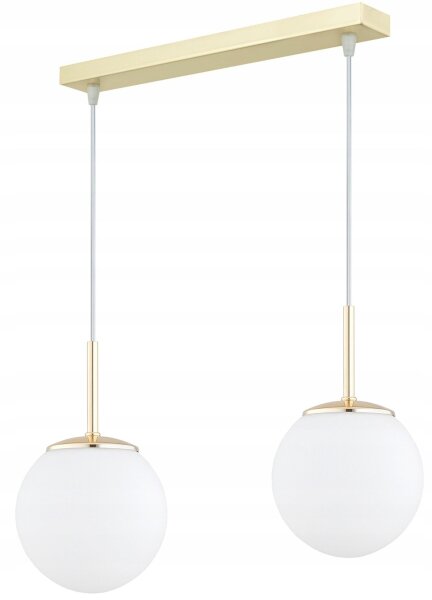 Pendelleuchte Glas Gold 2-flammig E27 L:40 cm blendarm Leuchte