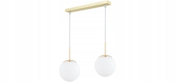 Pendelleuchte Glas Gold 2-flammig E27 L:40 cm blendarm Leuchte