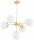 Pendelleuchte 5-flammig Glas Weiß Gold E27 L:60 cm Leuchte