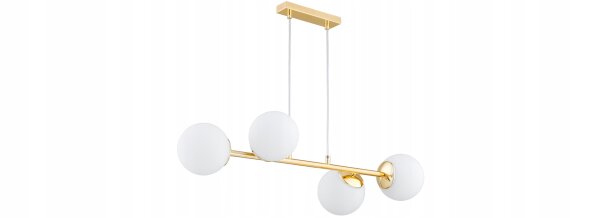 Pendelleuchte Glas Metall Gold 4-flammig E27 L:75 cm Leuchte