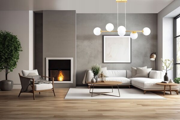 Pendelleuchte 6-flammig Glas Weiß Gold E27 L:90 cm Leuchte