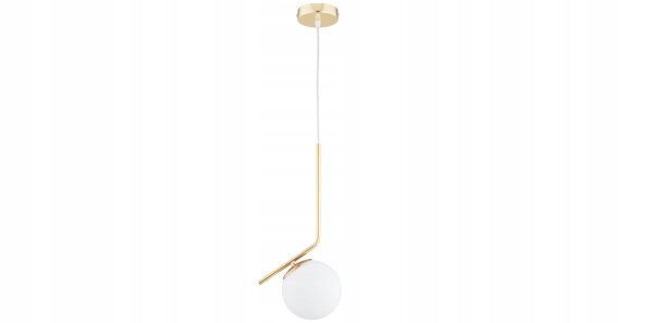 Pendelleuchte Glas Weiß Gold edel E27 L:14 cm blendarm Leuchte